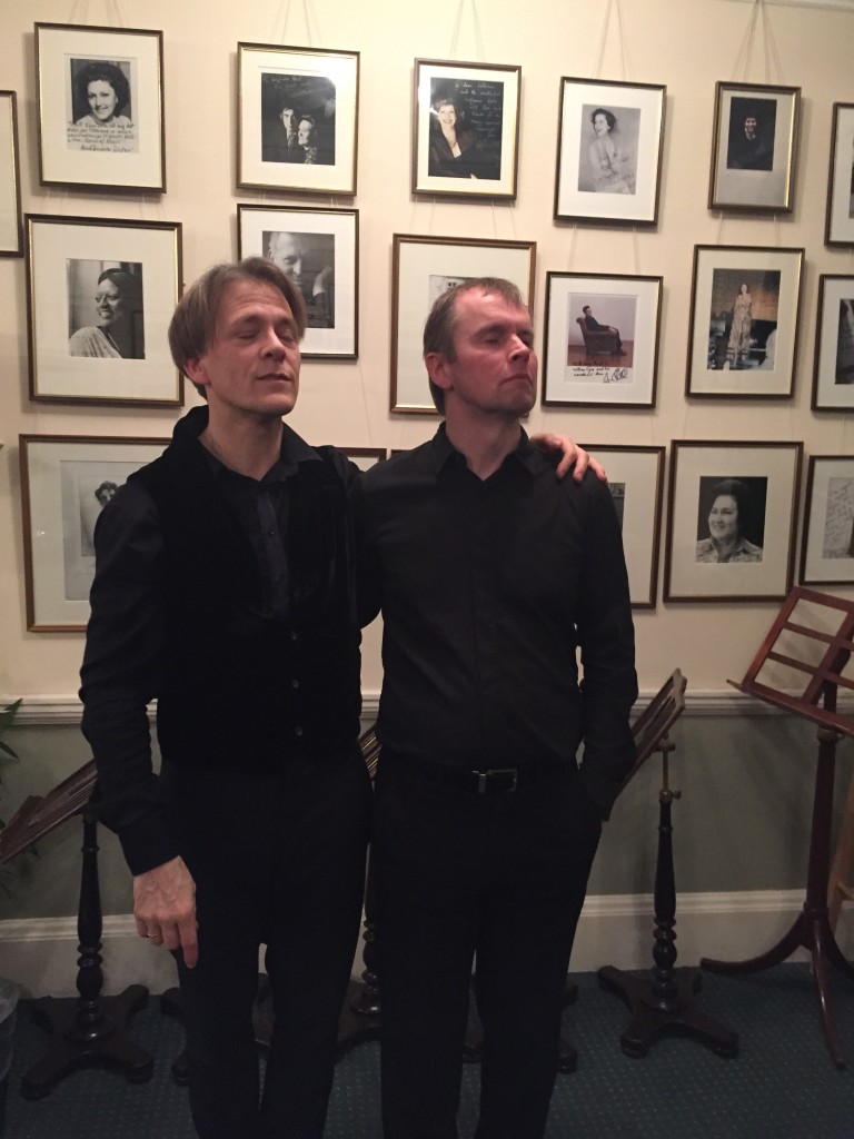 Sillyserious photo in the green room of London's Wigmore Hall after our recital with Steven Osborne
